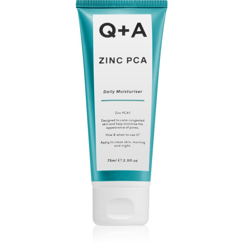 Q+A Zinc PCA standinamasis veido kremas odą glotninančio ir poras sutraukiančio poveikio 75 ml