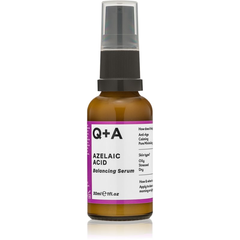 Q+A Azelaic Acid pusiausvyrą atkuriantis ir išvaizdą gerinantis bazinis serumas 30 ml