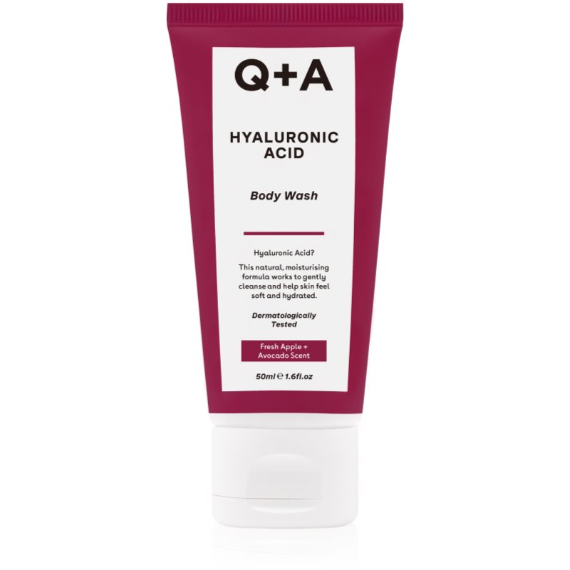 Q+A Q+A Hyaluronic Acid gel douche hydratant à l'acide hyaluronique parfums Fresh Apple + Avocado 50 ml