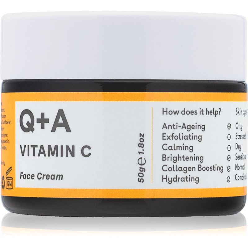 Q+A Q+A Vitamin C crème hydratante illuminatrice visage sans parfum 50 g
