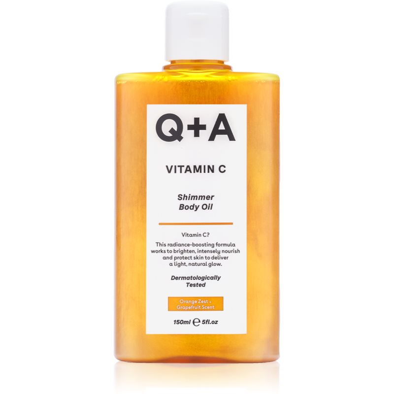 Q+A Q+A Vitamin C huile pailletée corps parfums Orange Zest + Grapefruit 150 ml