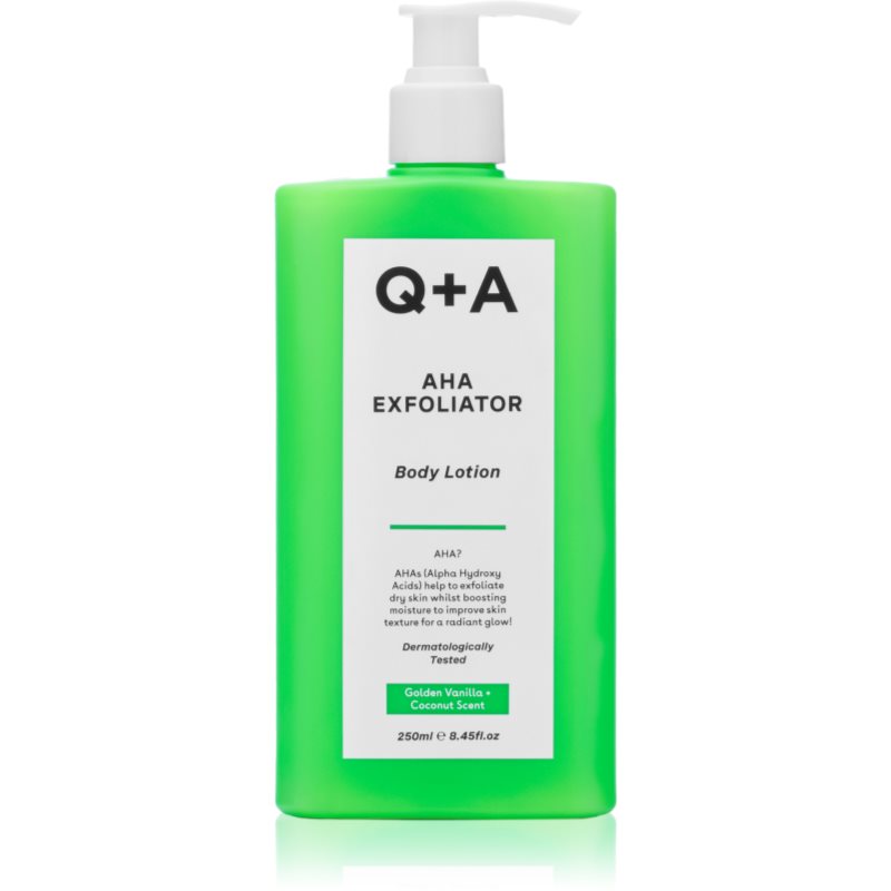Q+A Q+A AHA Exfoliator renewing body milk with an exfoliating effect fragrance Golden Vanilla + Coconut 250 ml