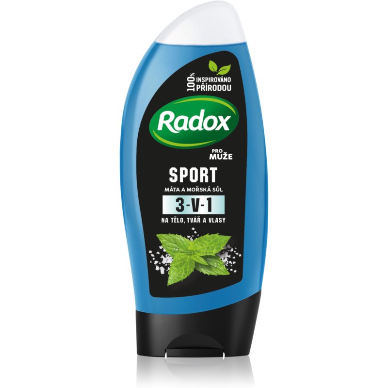 Radox Men Feel Sporty gel za tuširanje i šampon 2 u 1 Watermint & Sea Minerals 250 ml