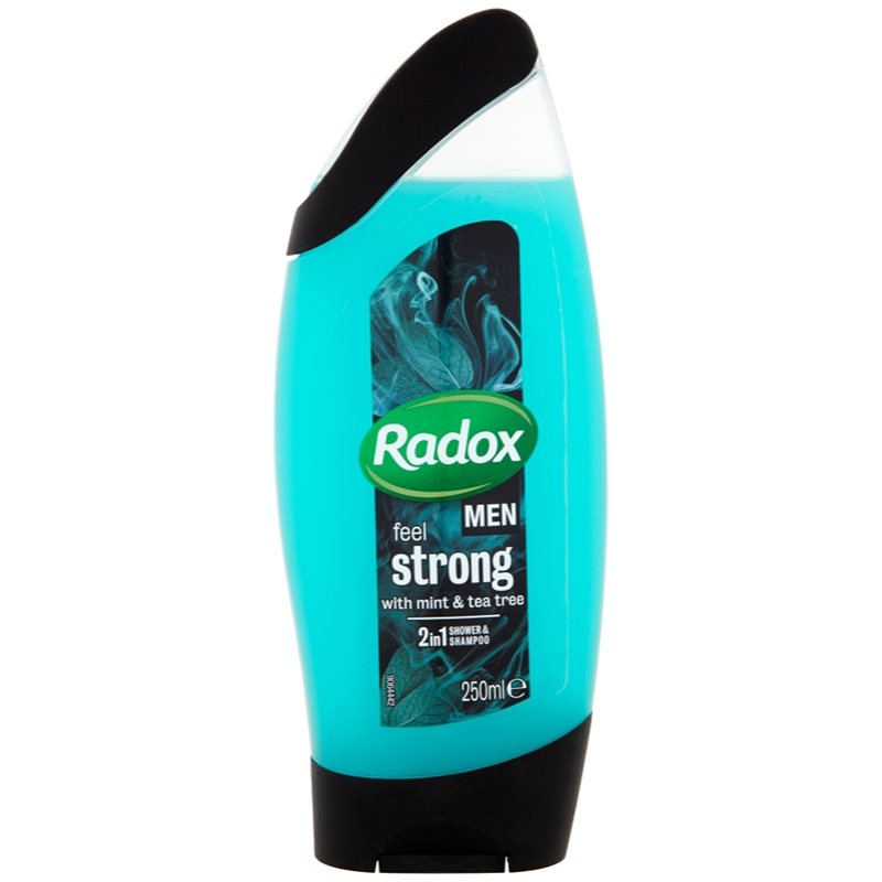 Radox Men Feel Strong dušo želė ir šampūnas „du viename“ Mint & Tea Tree 250 ml