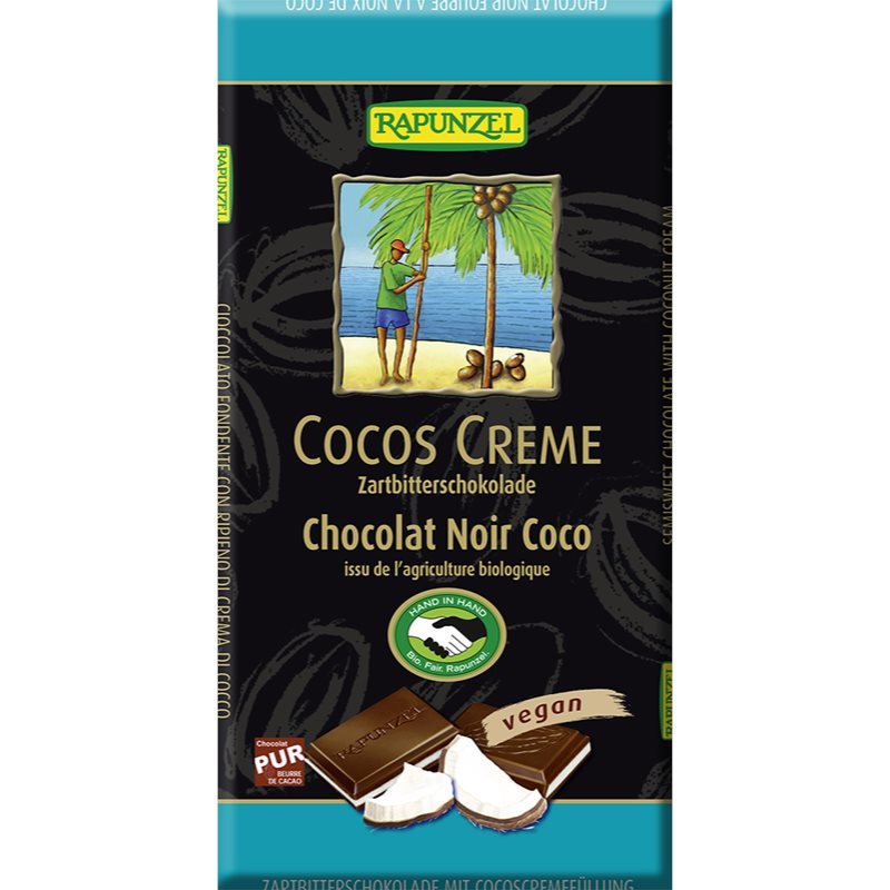 Rapunzel Cocos Creme BIO horká čokoláda s kokosom 100 g