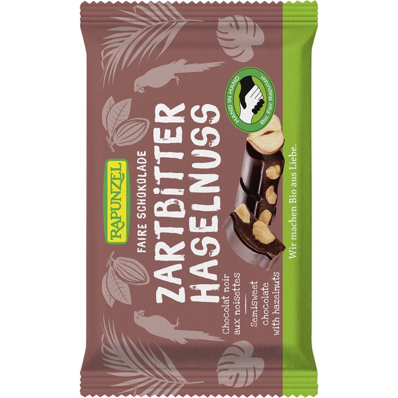 Rapunzel Zartbitter Haselnuss BIO horká čokoláda s orechmi 100 g