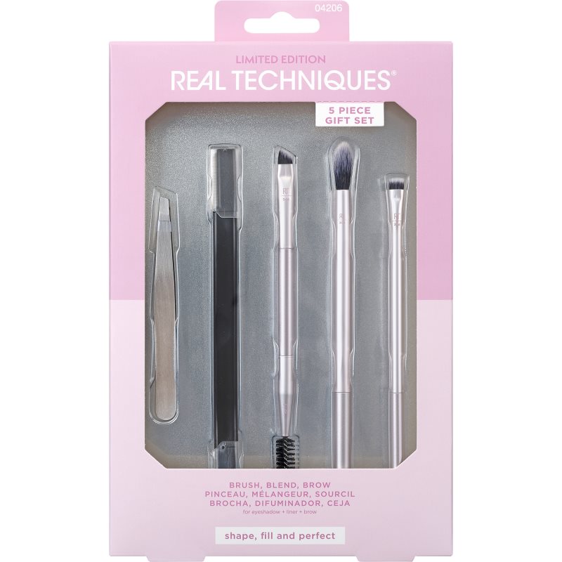 

Real Techniques Brush, Blend, Brow набір для моделювання ідеальної форми брів