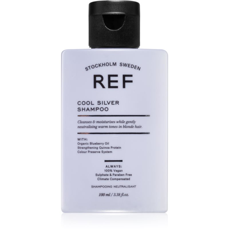 REF Cool Silver Shampoo sidabrinės spalvos šampūnas geltoniems atspalviams neutralizuoti 100 ml