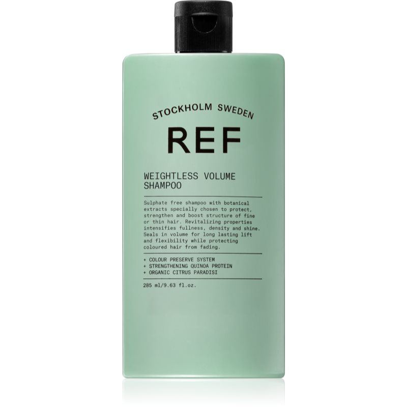 REF Weightless Volume Shampoo šampón pre jemné vlasy bez objemu pre objem od korienkov 285 ml