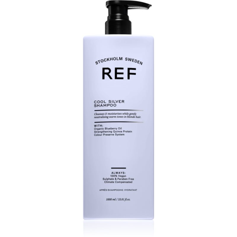 REF Cool Silver Shampoo sidabrinės spalvos šampūnas geltoniems atspalviams neutralizuoti 1000 ml