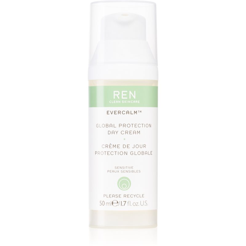 REN Clean Skincare Evercalm Global Protection 50 ml denný pleťový krém na veľmi suchú pleť; výživa a regenerácia pleti; na dehydratovanu pleť