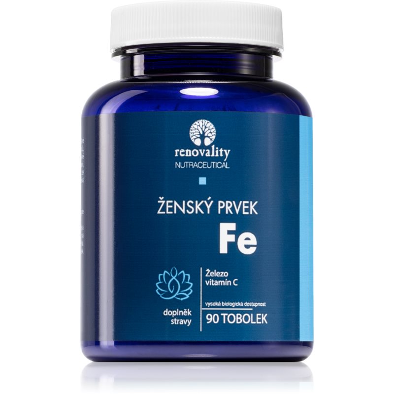 Renovality Ženský prvok Fe Ženský prvek Fe tobolky pre normálnu tvorbu červených krviniek a hemoglobínu pre ženy 90 ks