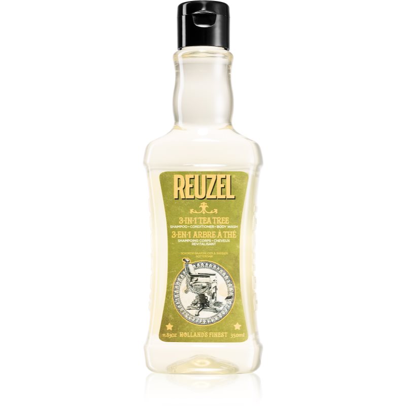 E-shop Reuzel Tea Tree 3 v 1 šampon, kondicionér a sprchový gel pro muže 350 ml