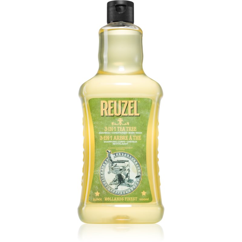 Reuzel Tea Tree 3 v 1 šampón, kondicionér a sprchový gél pre mužov 1000 ml