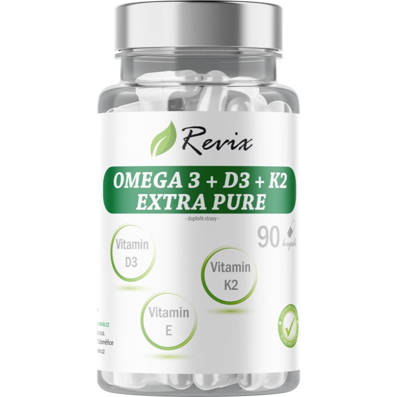 Revix Omega 3 + D3 + K2 Extra Pure kapsuly pre správnu funkciu srdca 90 ks