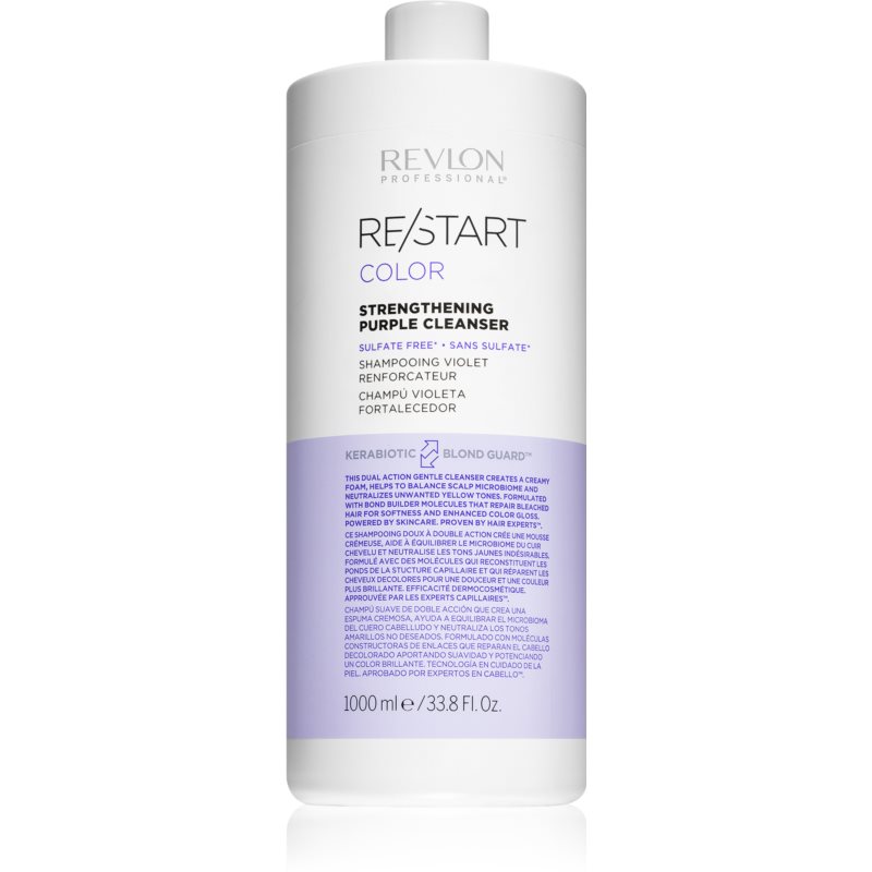 Revlon Professional Posilňujúci fialový šampón pre blond vlasy Restart Color ( Strength ening Purple Clean ser) 1000 ml