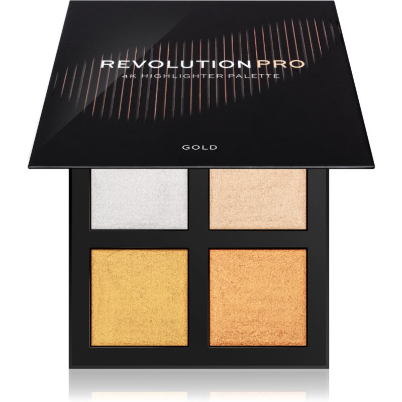 

Revolution PRO 4K Highlighter Palette палетка хайлайтерів відтінок Gold