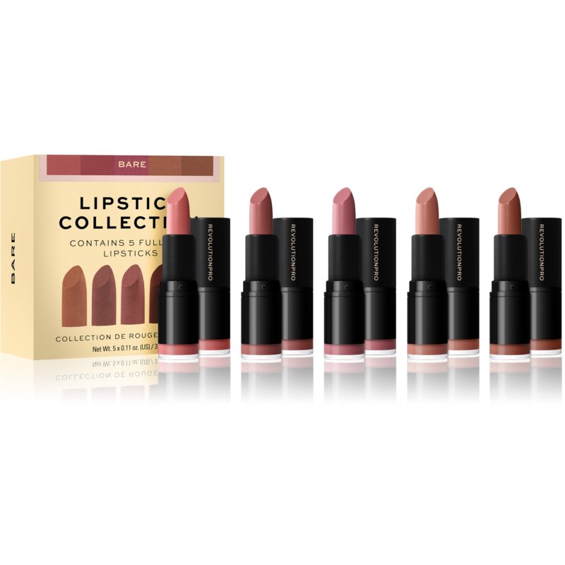 Revolution PRO Lipstick Collection sada rtěnek 5 ks odstín Bare 5 ks