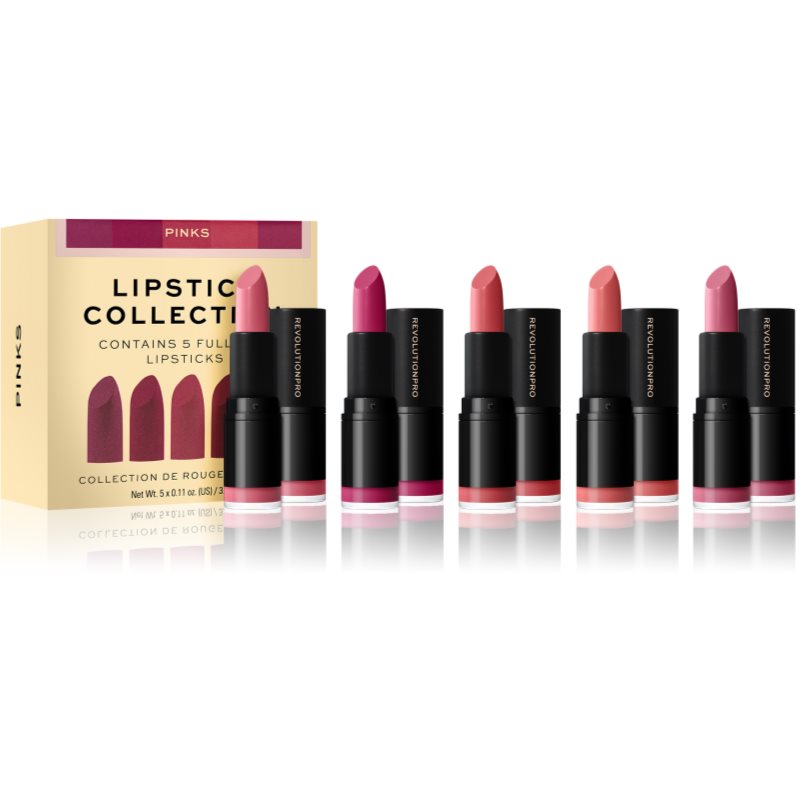 Revolution PRO Lipstick Collection набір губних помад відтінок Pinks 5 кс