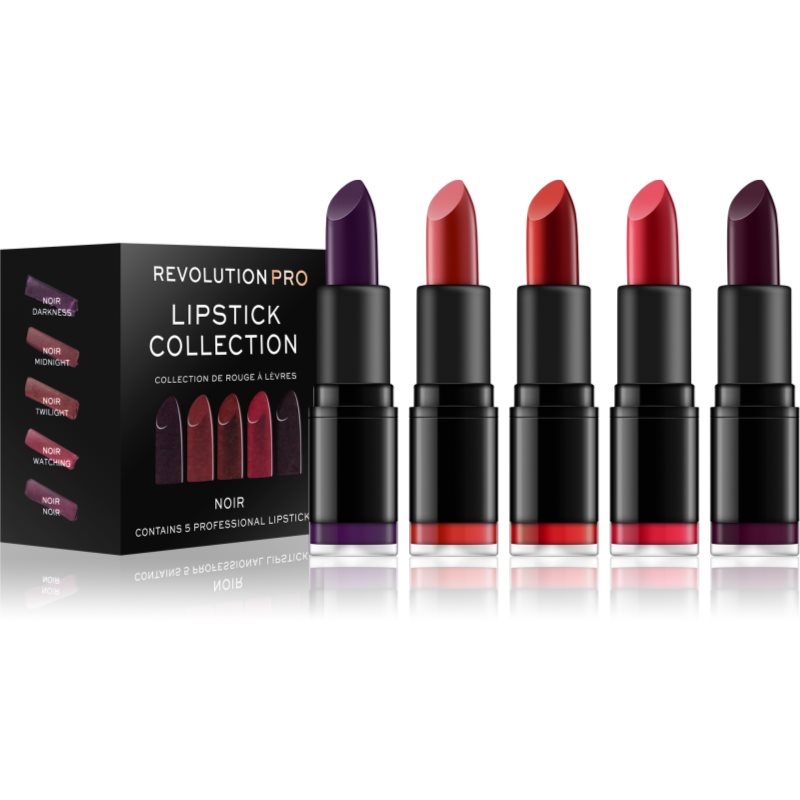 

Revolution PRO Lipstick Collection набір губних помад 5 штук відтінок Noir