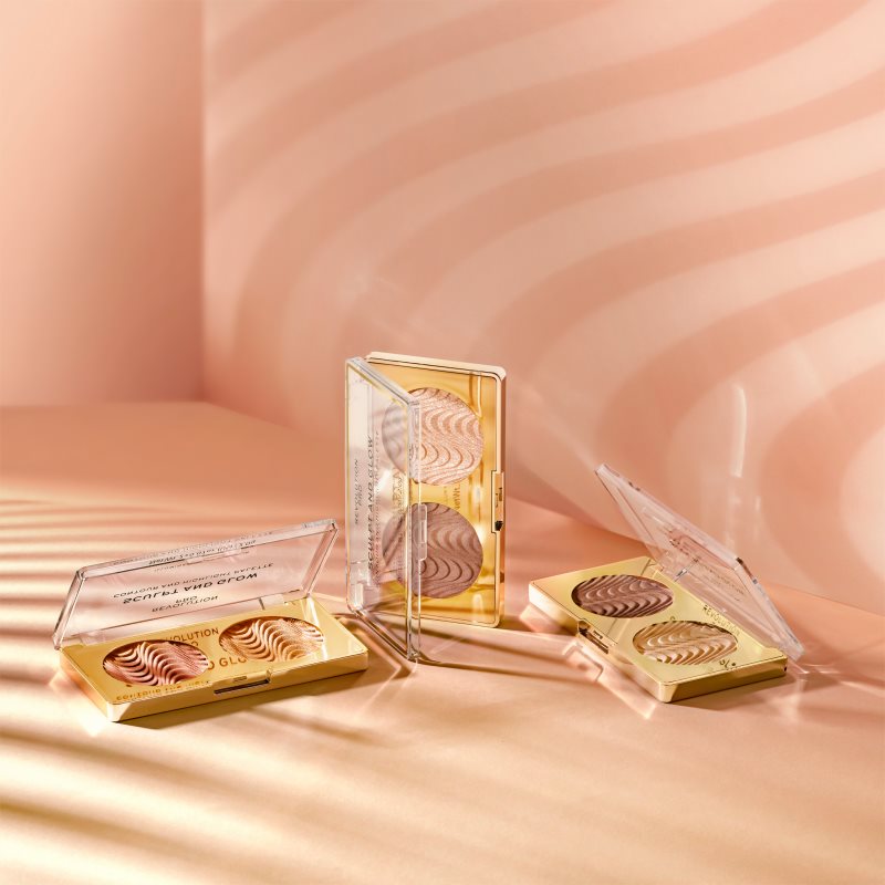 Revolution PRO Sculpt And Glow Palette Contouring Teinte Desert Sky 2x2 G