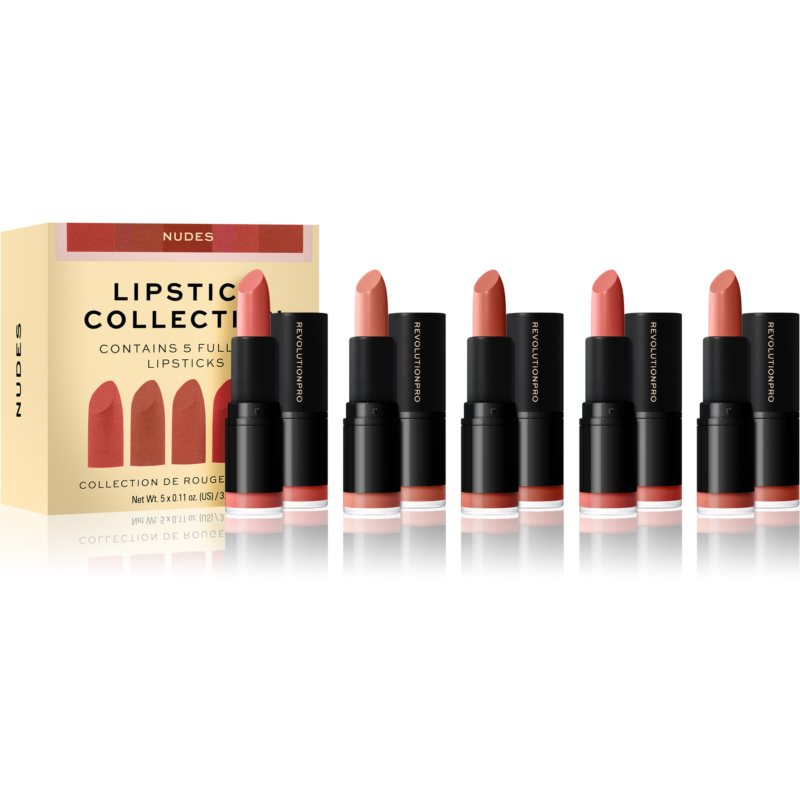 E-shop Revolution PRO Lipstick Collection saténová rtěnka dárková sada odstín Nudes 5x3,2 g