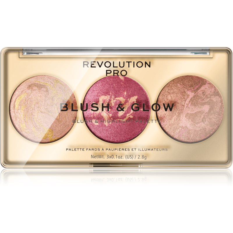 Revolution PRO Blush & Glow visų veido priemonių paletė atspalvis Cranberry Glow 8.4 g