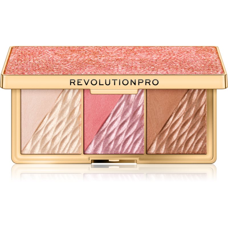 

Revolution PRO Crystal Luxe палетка для макіяжу обличчя відтінок Rose Fresco