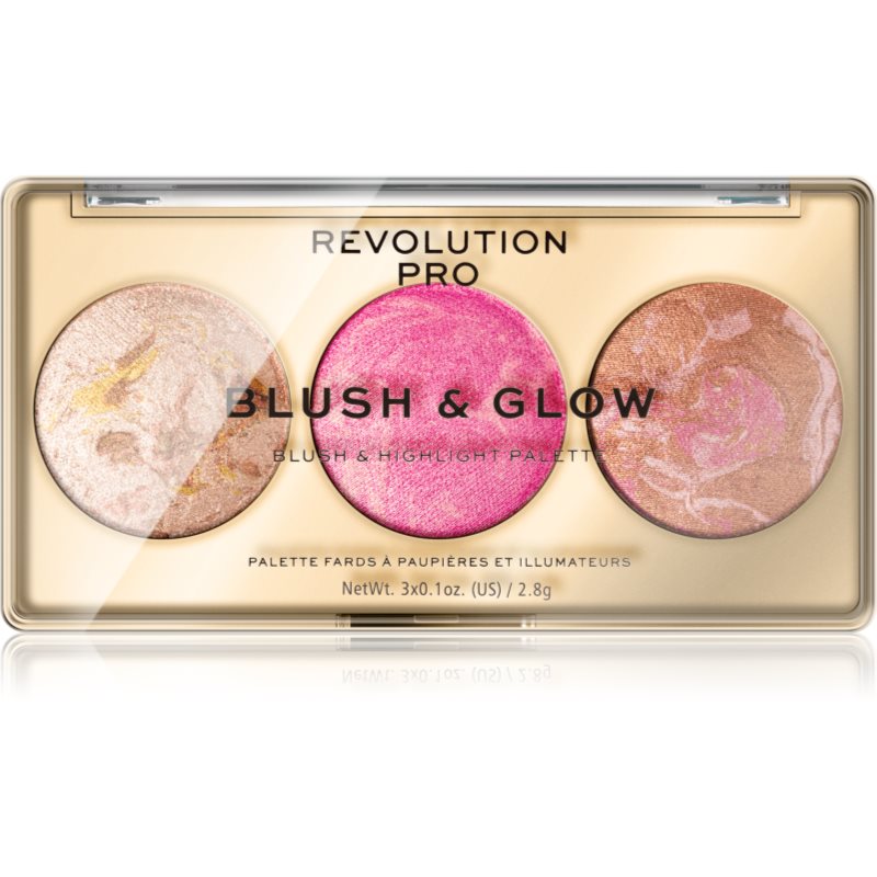 

Revolution PRO Blush & Glow палетка для макіяжу обличчя відтінок Rose Glow