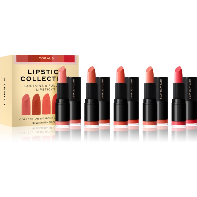 Revolution PRO Lipstick Collection selyem rúzs ajándékszett árnyalat Corals 5x3,2 g