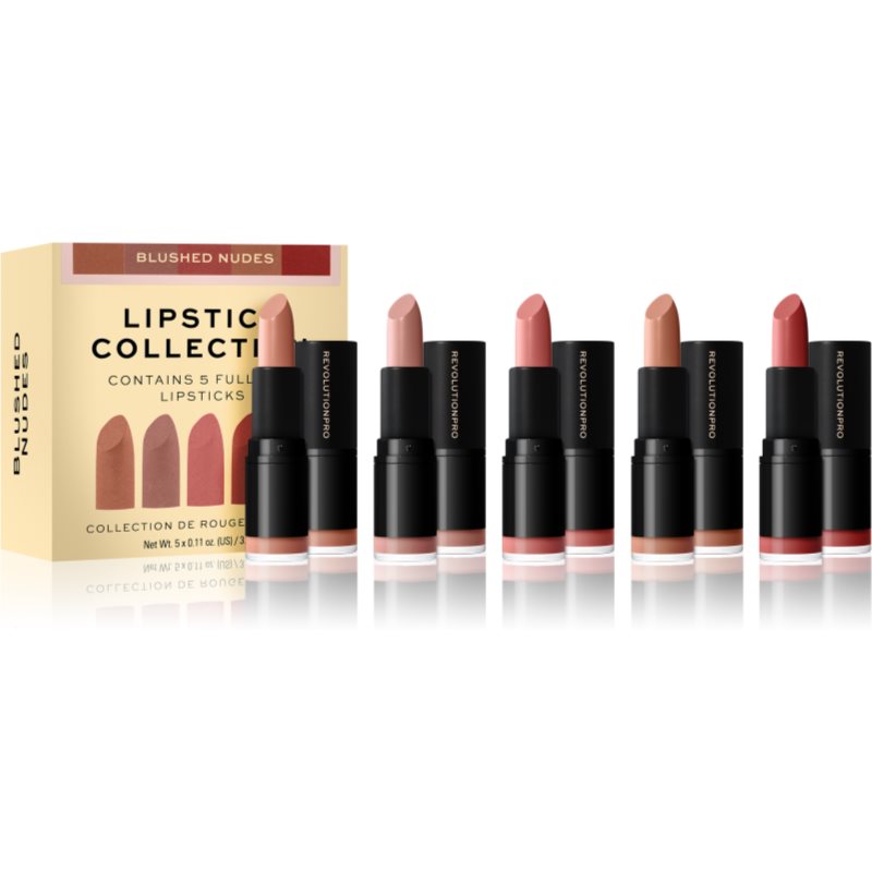 E-shop Revolution PRO Lipstick Collection saténová rtěnka dárková sada odstín Blushed Nudes 5x3,2 g