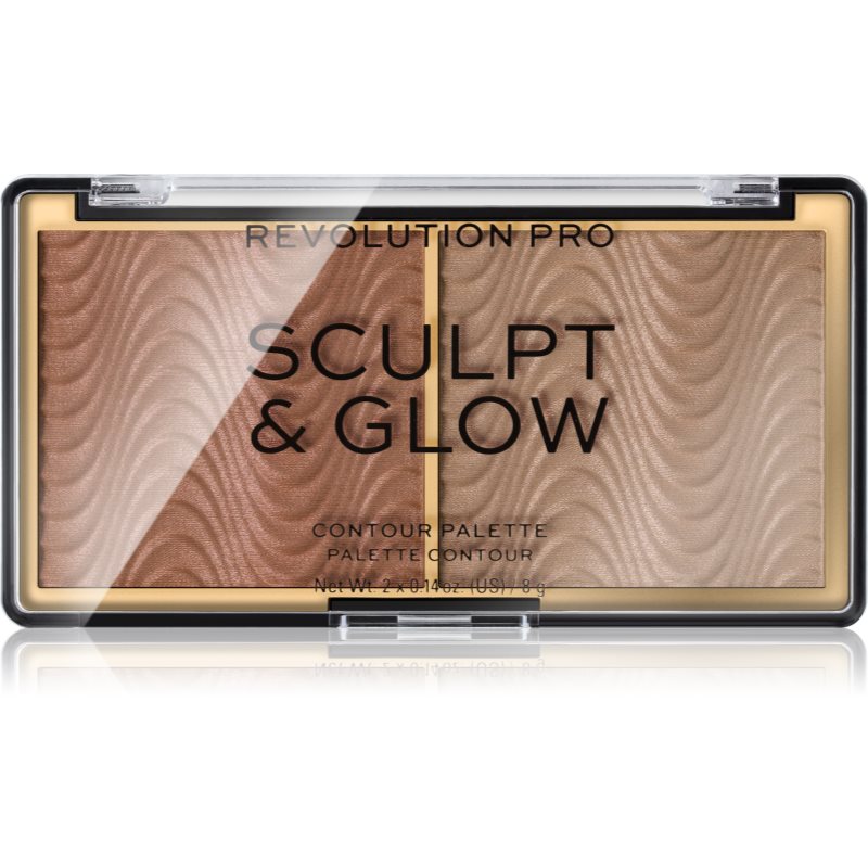 Revolution PRO Sculpt And Glow Contouring And Highlighting Palette Shade Light-Medium 8 G
