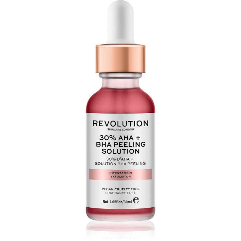 Revolution Skincare AHA + BHA 30% Peeling Solution exfoliante químico intensivo para iluminar la piel 30 ml