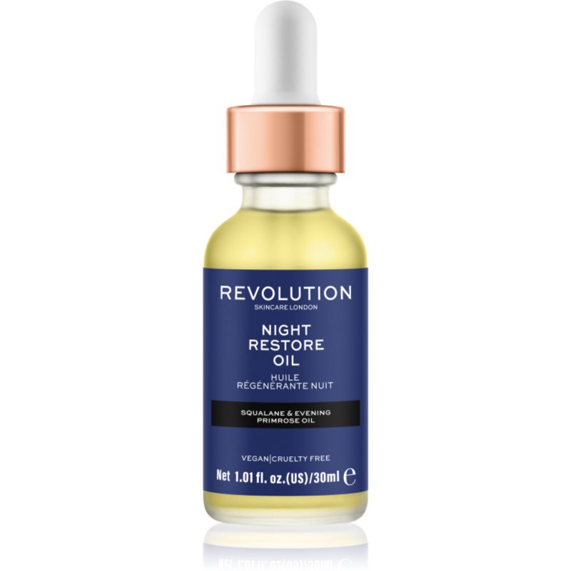 Revolution Skincare Night Restore Oil 30 ml pleťové sérum na veľmi suchú pleť; výživa a regenerácia pleti; na rozjasnenie pleti; na dehydratovanu pleť