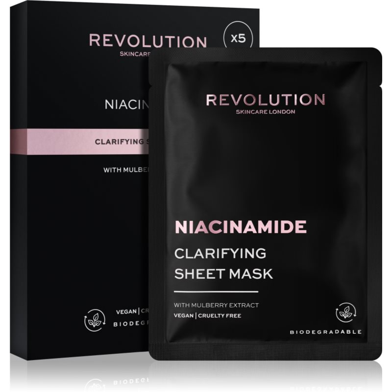 

Revolution Skincare Niacinamide Clarifying набір тканинних масок для проблемної шкіри