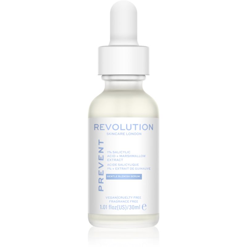 Revolution Skincare Prevent Gentle Blemish Serum 1% Salicylic Acid + Marshmallow Extract 30 ml pleťové sérum proti začervenanej pleti