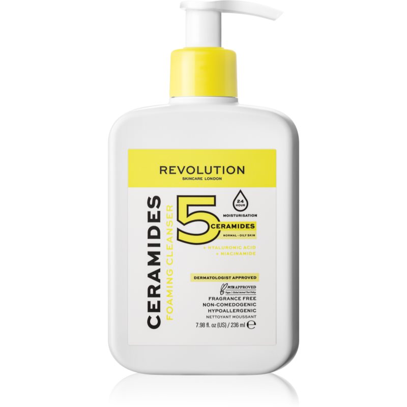 Revolution Skincare Ceramides ніжна очищуюча крем-пінка для жирної та проблемної шкіри 236 мл