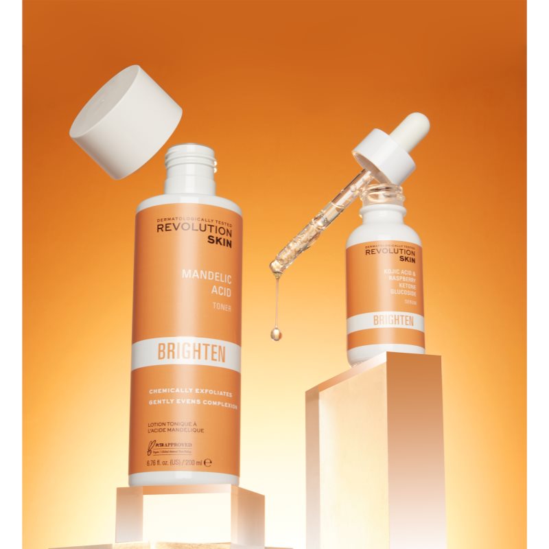 Revolution Skincare Brighten Mandelic Acid Gentle Exfoliating Toner To Smooth Skin And Minimise Pores 200 Ml