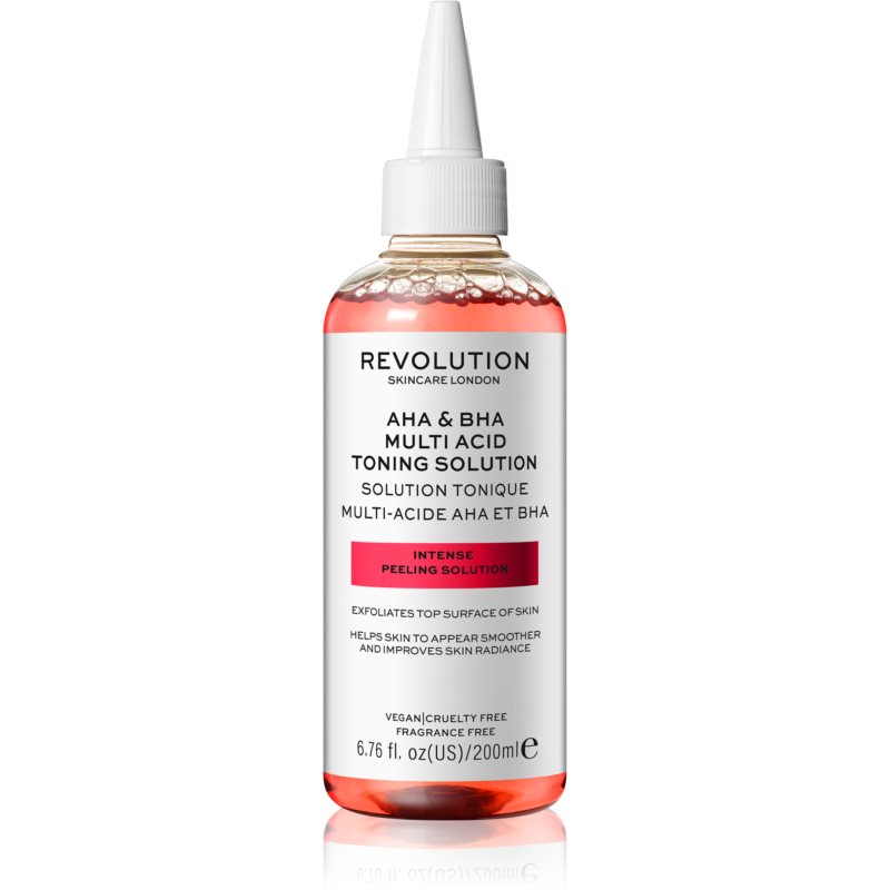 Revolution Skincare AHA + BHA Multi Acid Toning Solution exfoliačné čistiace tonikum s AHA 200 ml
