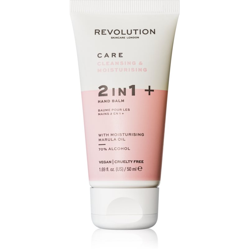 Revolution Skincare Hand Care Sanitiser and Moisture Balm kéztisztító gél hidratáló hatással 50 ml