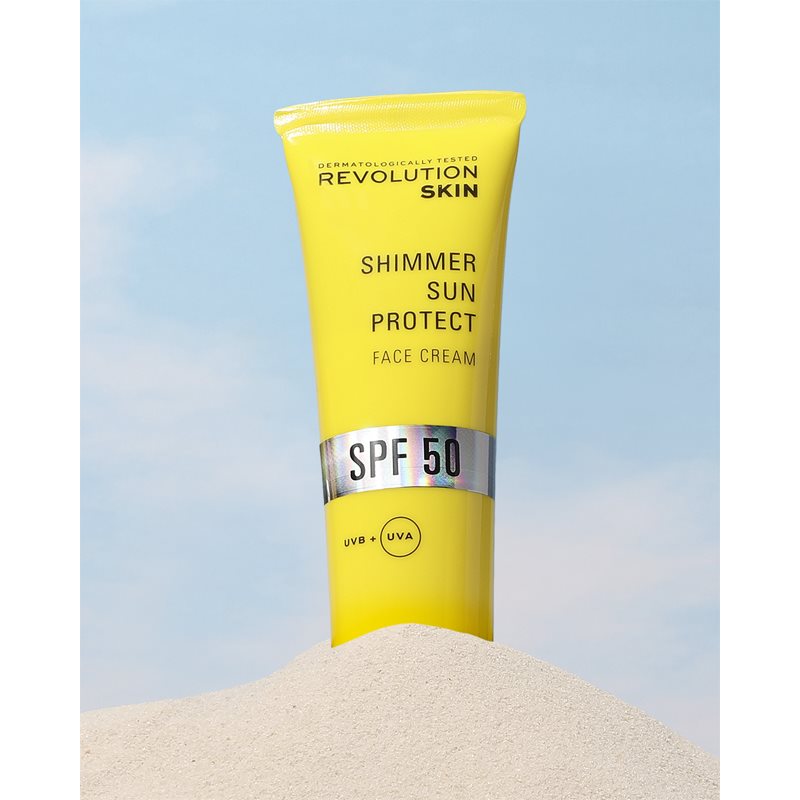 Revolution Skincare Sun Protect Shimmer Brightening Protective Cream SPF 50 50 Ml