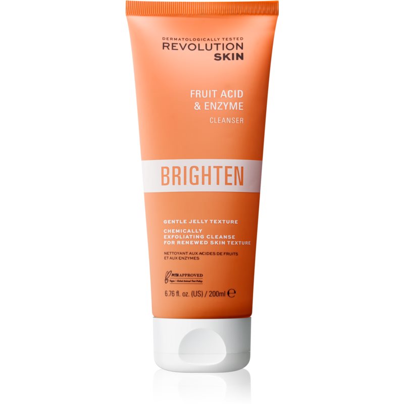 Revolution Skincare Brighten Fruit Acid & Enzyme освітлюючий гель для очищення з AHA 200 мл