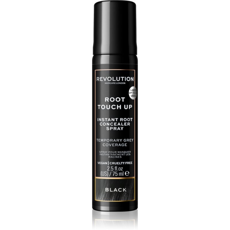 Revolution Haircare Root Touch Up ataugusių šaknų maskavimo purškiklis atspalvis Black 75 ml