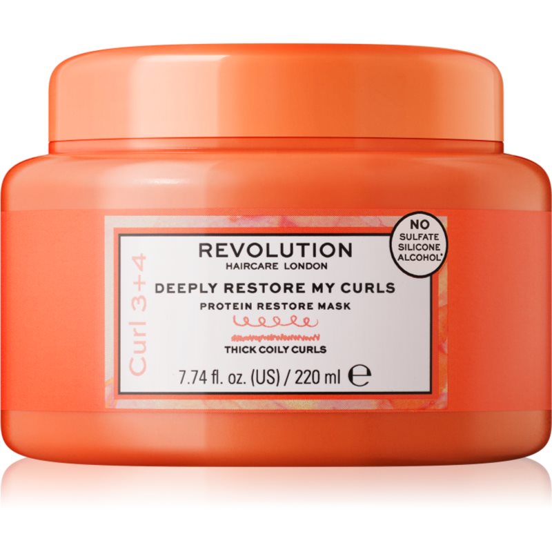 Revolution Haircare My Curls 3+4 Deeply Restore My Curls Deeply Regenerating Mask For Curly Hair 220 Ml