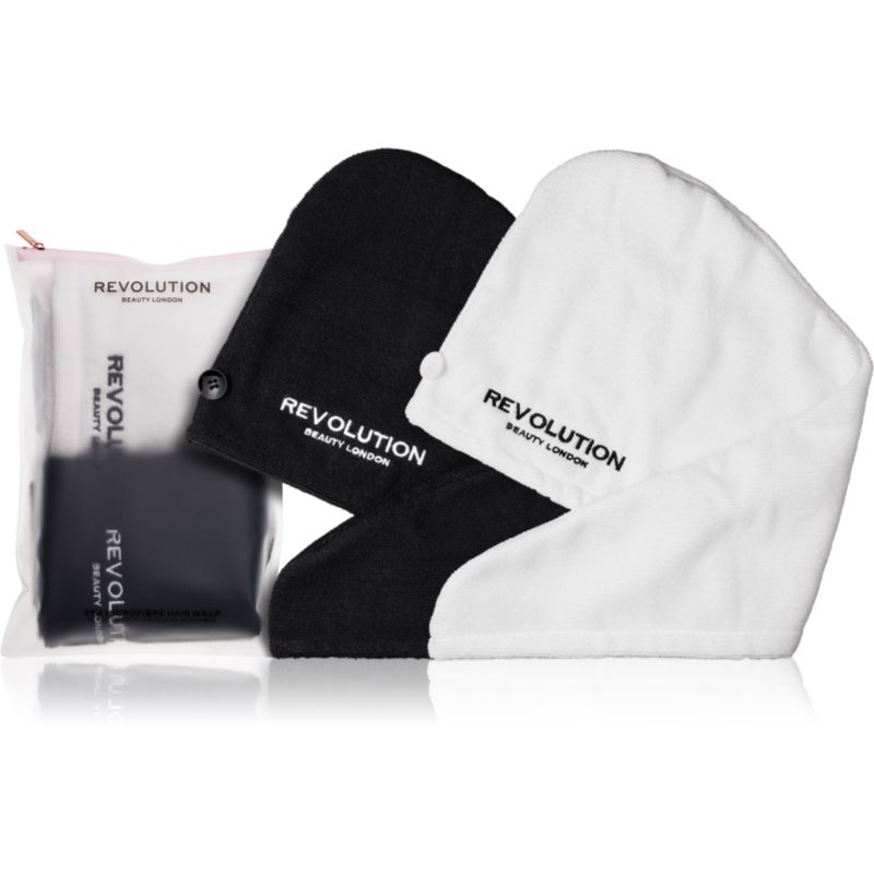 Revolution Haircare Microfibre Hair Wraps рушник для волосся відтінок Black/White 2 кс