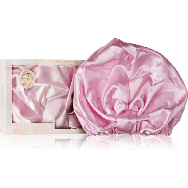 Revolution Haircare Curl Protector Satin Hair Wrap saténový šátek pro vlnité a kudrnaté vlasy odstín Pink 1 ks