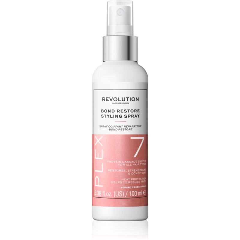 Revolution Haircare Plex No.7 Bond Restore Styling Spray Regenerating Conditioner Spray For Hair Stressed By Heat 100 Ml