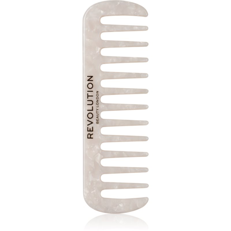 Revolution Haircare Natural Curl Wide Tooth Comb Comb For Wavy And Curly Hair Shade White 1 Pc