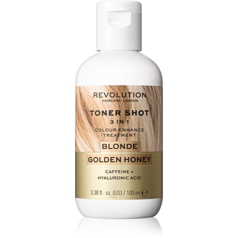 Revolution Haircare Toner Shot Blonde Golden Honey поживна тонуюча маска 3в1 відтінок Blonde Golden Honey 100 мл