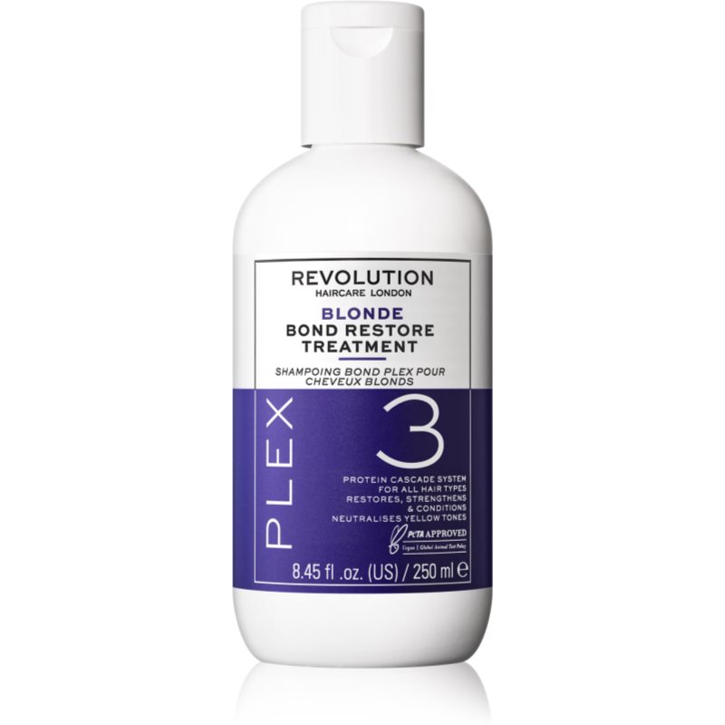 Revolution Haircare Plex Blonde No.3 Bond Restore Treatment intenzivní vlasová kúra pro suché a poškozené vlasy 250 ml